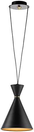 Lampadario a sospensione moderno a 1 luce in metallo laccato nero opaco internamente oro PR 7090/S1