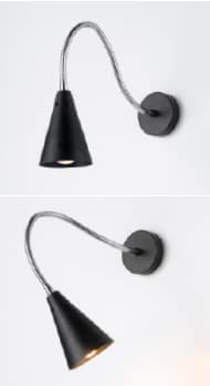 Applique da parete moderno a 1 luce flessibile in metallo laccato nero opaco con finiture cromo PR 7096/FLEX