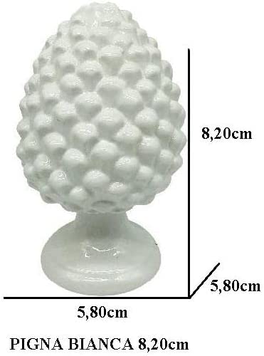 Mondocreazioni Pigna in ceramica moderna decorativa realizzata a mano bianca stile siciliano gdm art 21005PW