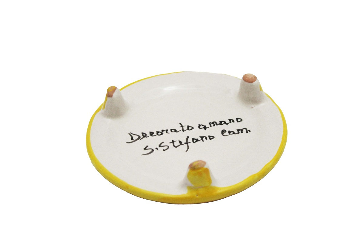 Porta caffettiera in ceramica decorata a mano da ceramisti siciliani fiore rosso art 20