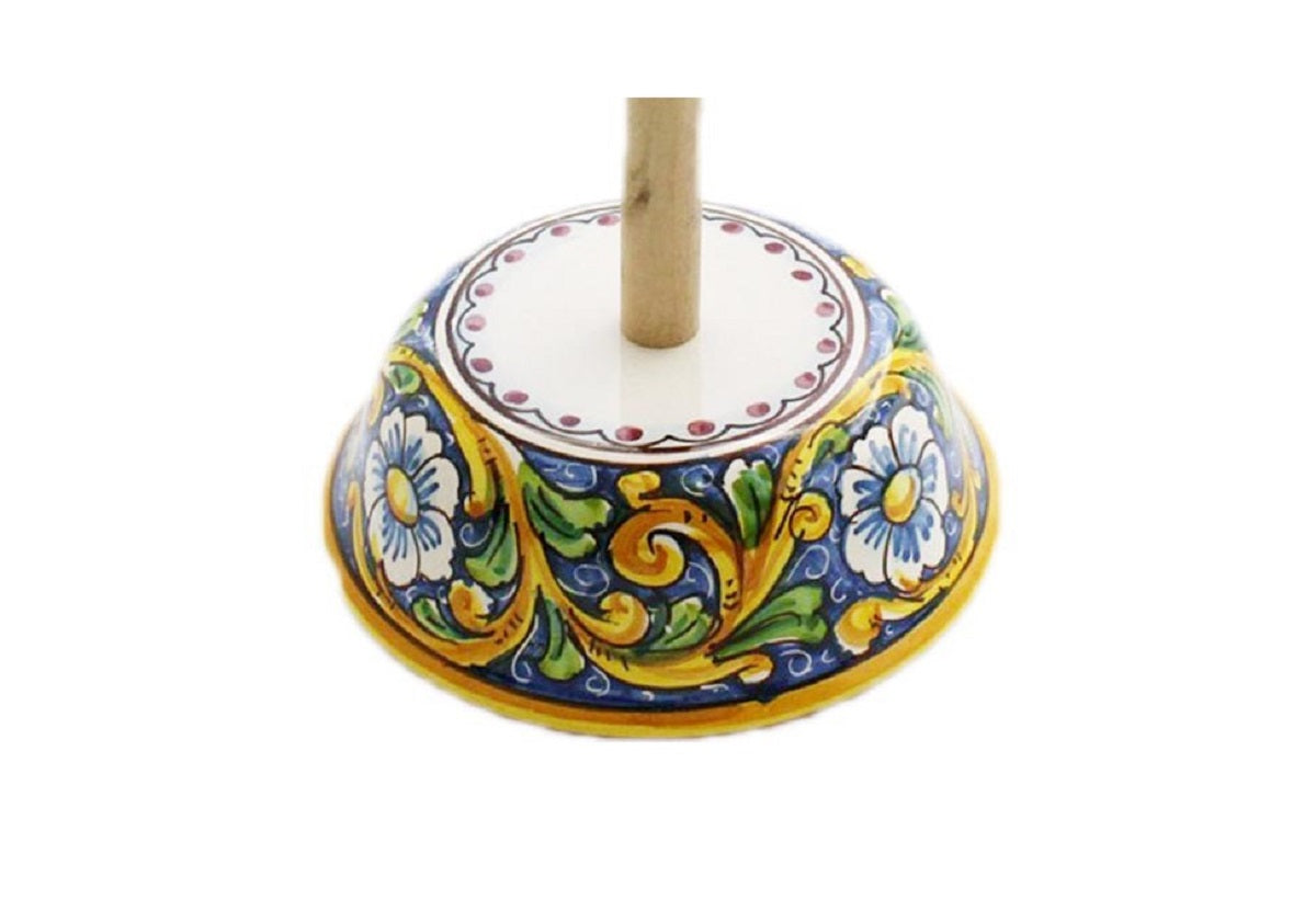 Portarotolo in ceramica decorata a mano da ceramisti siciliani barocco art 11