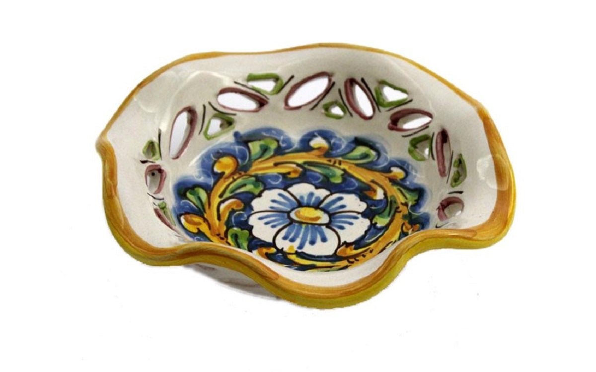 Ciotola piccola in ceramica decorata a mano da ceramisti siciliani barocco art 23