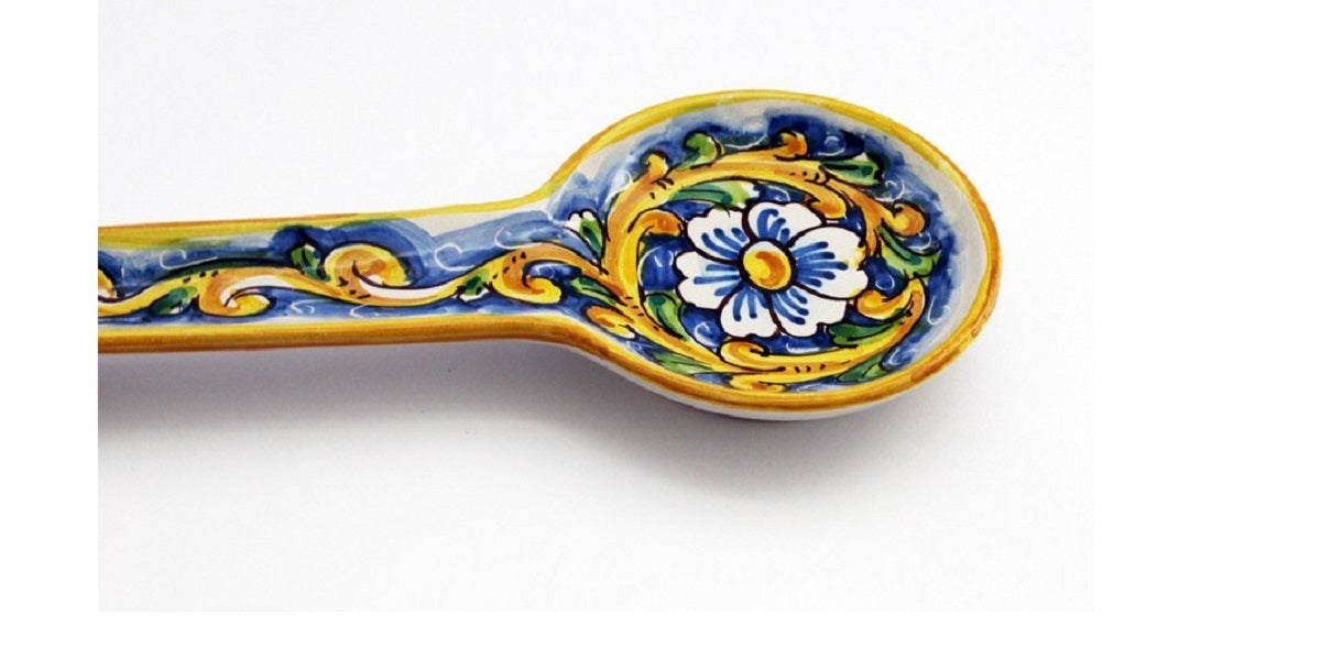 Poggiamestolo in ceramica decorata a mano da ceramisti siciliani barocco art 25