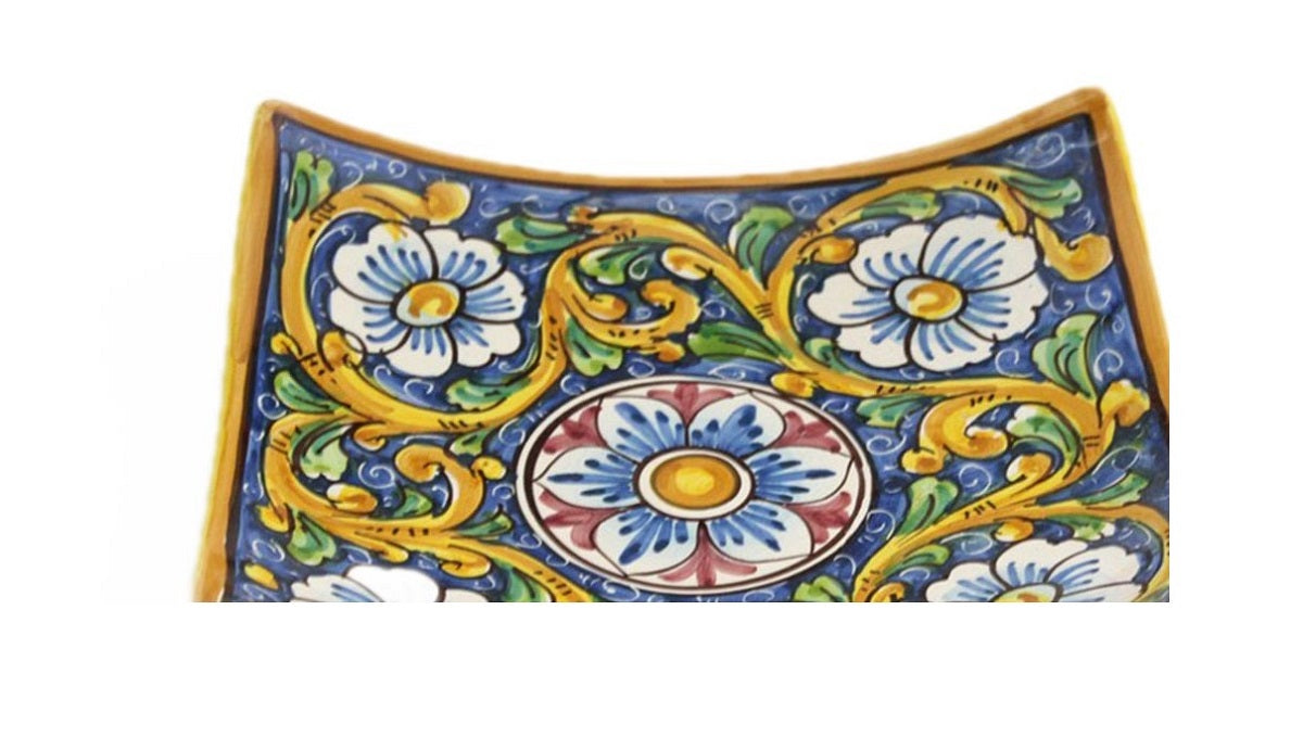 Svuotatasche in ceramica decorata a mano da ceramisti siciliani barocco art 26