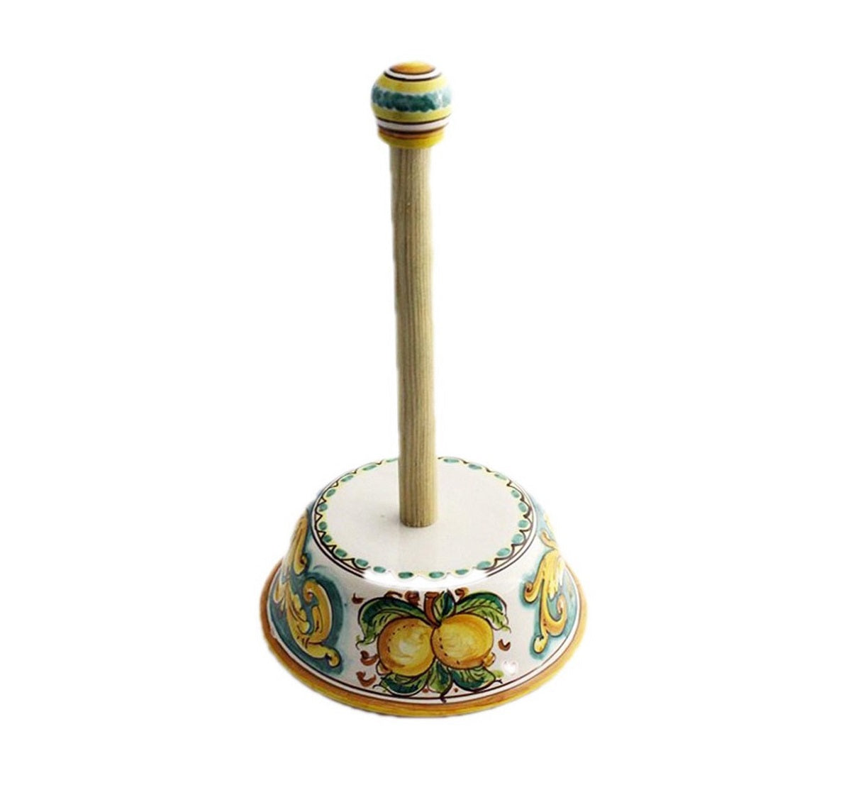 Portarotolo in ceramica decorata a mano da ceramisti siciliani limoni art 11