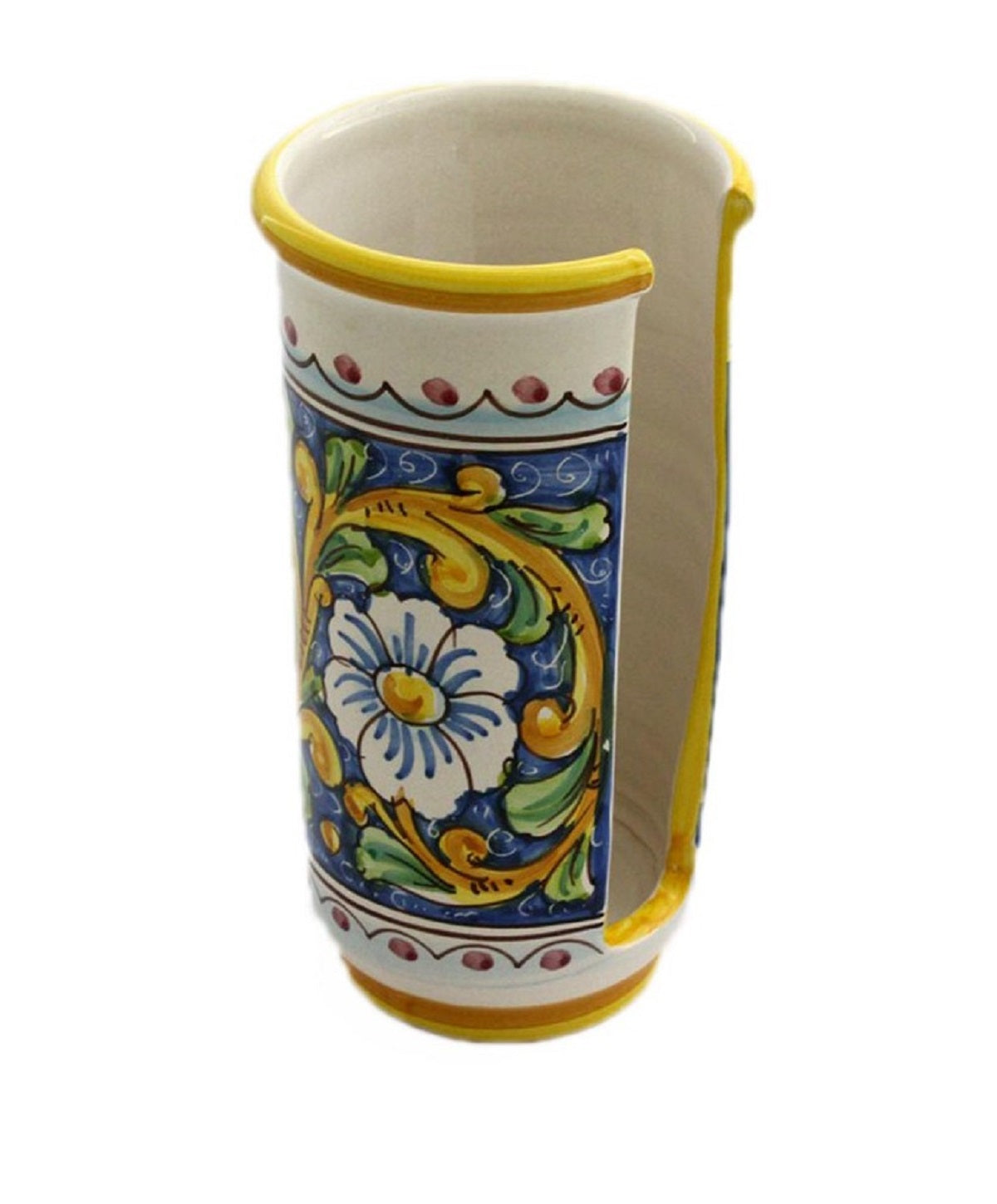Portabicchieri grande in ceramica decorata a mano da ceramisti siciliani barocco art 17