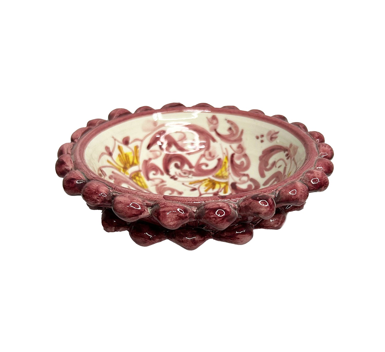 Ciotola Pigna Decorativa in Ceramica di Caltagirone Decorata a Mano 04