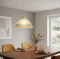 Lampadario a Sospensione Classico in Vetro, 1 Luce, per Cucina, Bagno, Camera, Soggiorno, Scala, Corridoio art. Bottone (AZZURRO)