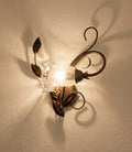 Applique da parete a 1 luce in ferro battuto e vetro realizzato artigianalmente coll. cox (DESTRO)