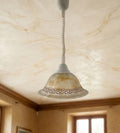 Lampadario a sospensione 1 luce saliscendi con diffusore realizzato artigianalmente coll. greca (DIAMETRO 30 CM)