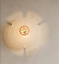 Plafoniera da soffitto classica in vetro rotonda decorata camera da letto, sala da pranzo, cucina, bagno, ingresso D 40 cm bottone (ROSA)