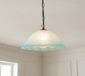 Lampadario a Sospensione Classico in Vetro, 1 Luce, per Cucina, Bagno, Camera, Soggiorno, Scala, Corridoio art. onda (VERDE)