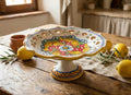 Large ceramic centerpiece decorated by hand by Sicilian ceramists red flower art 3