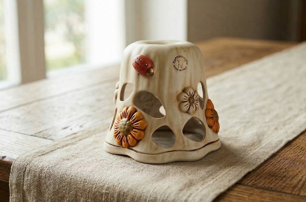 Coppa piatto ricambio lampadario in ceramica realizzato artigianalmente e decorato a mano coll. sofia