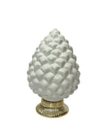 Pigna decorativa in ceramica moderno stile siciliano bianca oro art. s time (H 21,5 CM)