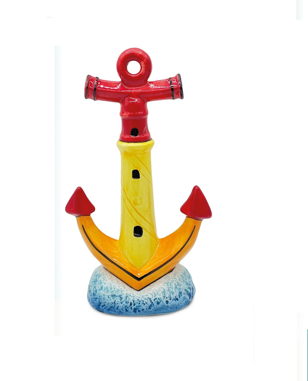 Decorazioni marine per interni in porcellana pesce, barchetta, ancora con led gdm (ANCORA 24080H)