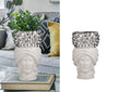Vaso decorativo in ceramica testa di moro pigna portafiori, decorazione per la casa moderna gdm (BIANCO UOMO 25002MUS)