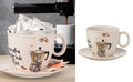 Portacialde in ceramica tazzone elegante bianco moderno decorato gdm 25030H