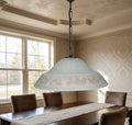 Lampadario a Sospensione Classico in Vetro, 1 Luce, per Cucina, Bagno, Camera, Soggiorno, Scala, Corridoio art. regina (ROSA)