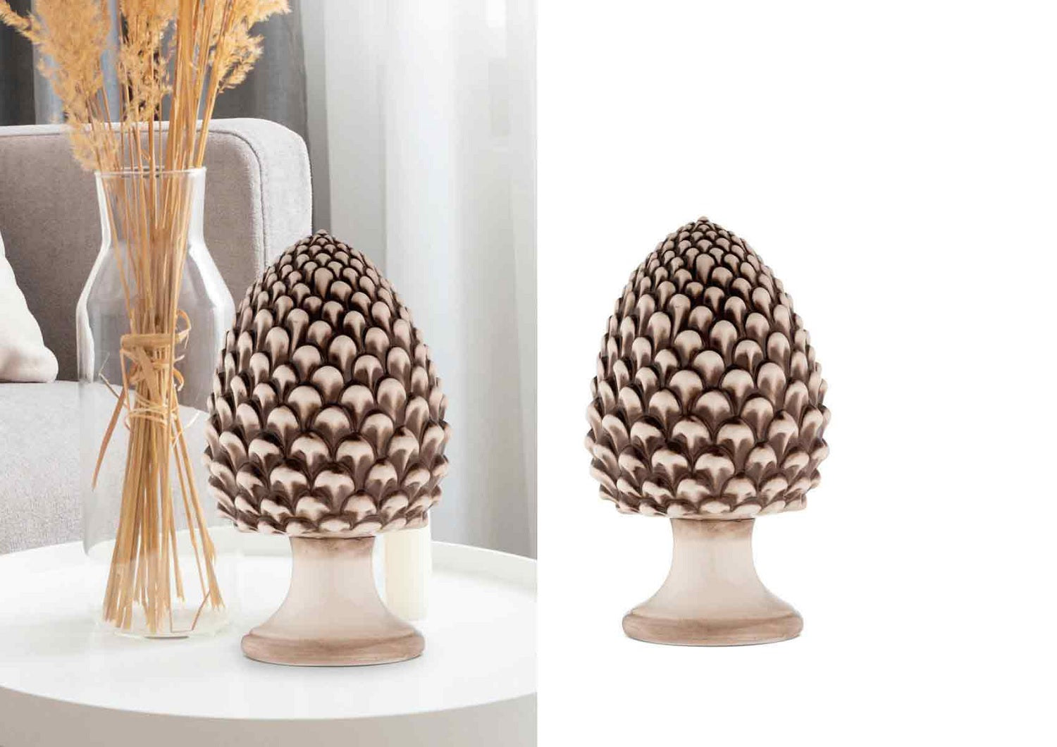 Soprammobile pigna decorativa in ceramica stile siciliano gdm (ANTICATO, H 25 CM 24002PA)