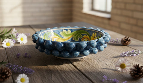 Ciotola Pigna Decorativa in Ceramica di Caltagirone Decorata a Mano 01