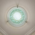 Plafoniera da soffitto classica in vetro rotonda decorata camera da letto, sala da pranzo, cucina, bagno, ingresso D 40 cm art. regina (VERDE)