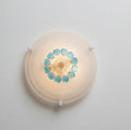Plafoniera da soffitto classica in vetro rotonda decorata bottone camera da letto, sala da pranzo, cucina, bagno, ingresso D 30 cm (Blu)