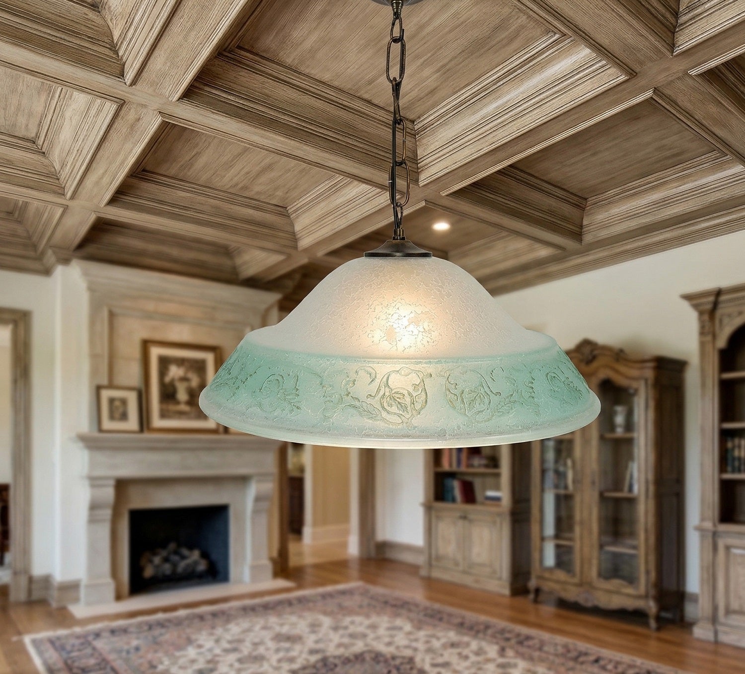 Lampadario a Sospensione Classico in Vetro, 1 Luce, per Cucina, Bagno, Camera, Soggiorno, Scala, Corridoio art. regina