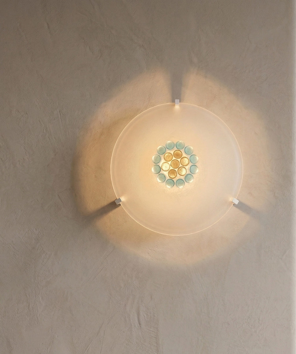 Plafoniera da soffitto classica in vetro rotonda decorata camera da letto, sala da pranzo, cucina, bagno, ingresso D 40 cm bottone