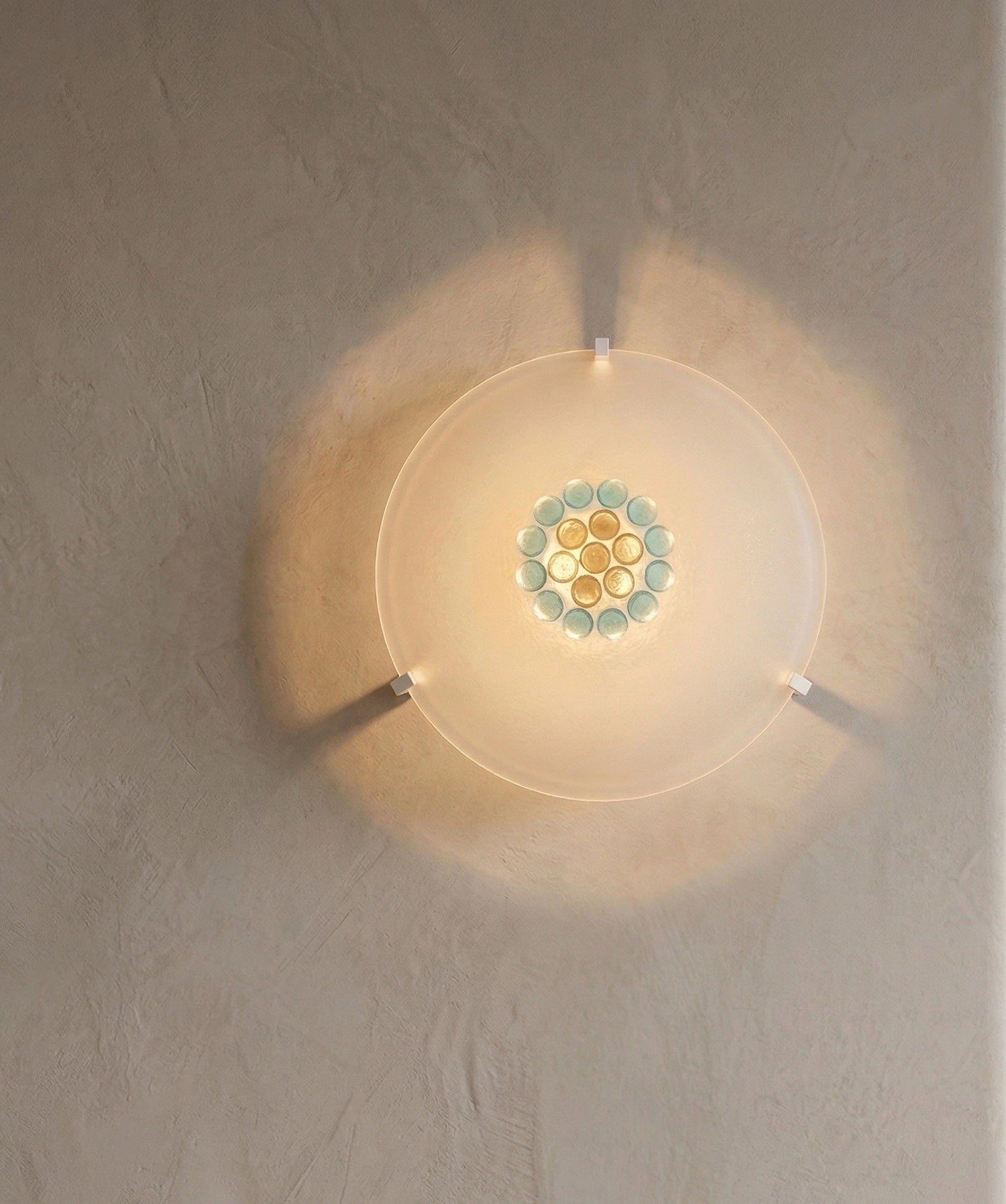 Plafoniera da soffitto classica in vetro rotonda decorata camera da letto, sala da pranzo, cucina, bagno, ingresso D 40 cm bottone