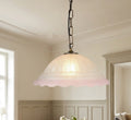 Lampadario a Sospensione Classico in Vetro, 1 Luce, per Cucina, Bagno, Camera, Soggiorno, Scala, Corridoio art. onda (ROSA)