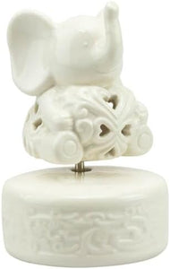 Bomboniera comunione e cresima carillon elefante traforato in porcellana bianco harmony PRCM24124