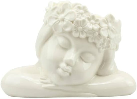 Bimba corona floreale in porcellana con candela bomboniera per matrimonio, comunione, cresima, Harmony PRMT24033