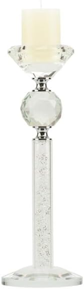 Bomboniera matrimonio elegante porta candela in vetro decorato con glitter bianco harmony SNVT24026