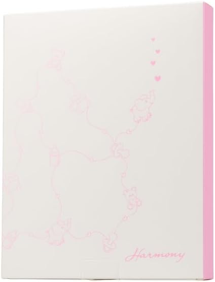 Bomboniera nascita battesimo portafoto decorato con elefante e cuori in legno rosa e bianco harmony ARNB24016