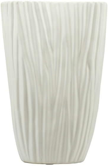 Vaso in porcellana bianco con particolare decorazione effetto tessuto harmony S2529P