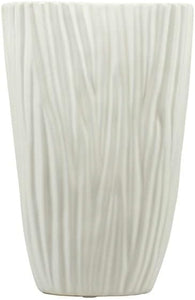 Vaso in porcellana bianco con particolare decorazione effetto tessuto harmony S2529P