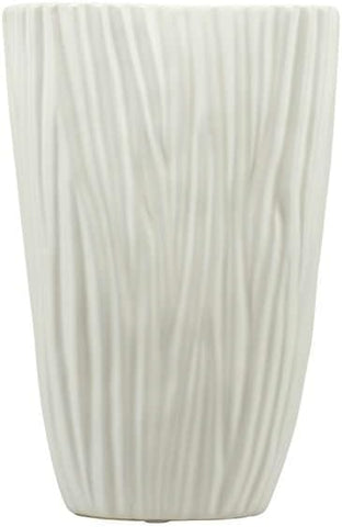 Vaso in porcellana bianco con particolare decorazione effetto tessuto harmony S2529P