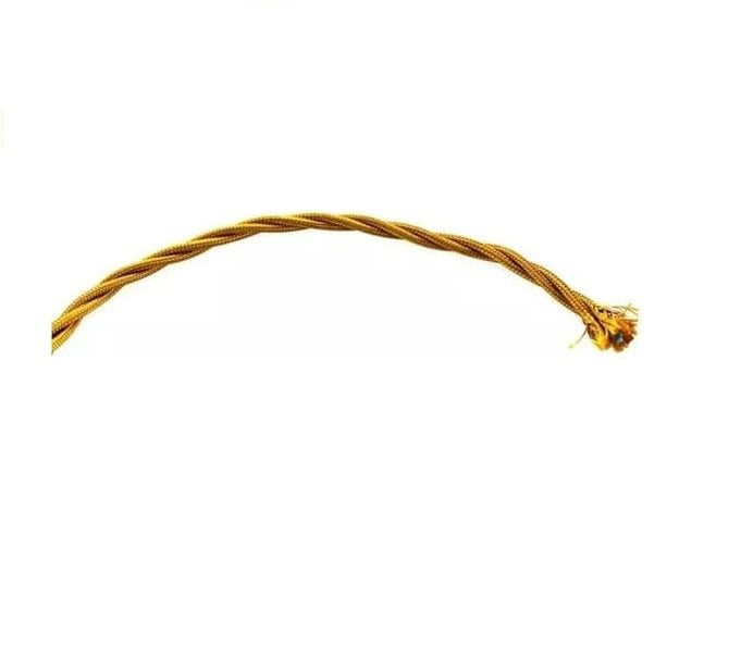 3 mt cavo treccia cotone 2x1 ricambi lampadari filo antico intrecciato (Oro)