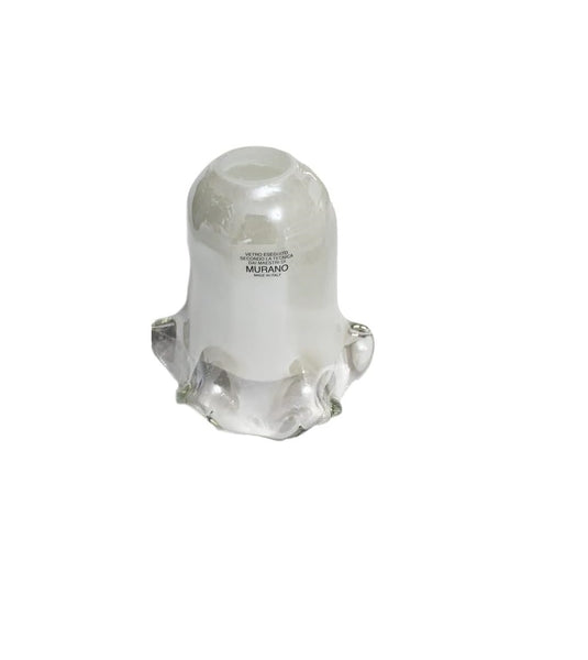 Vetro murano coppa ricambio lampadari, applique, lumetto, lampada lavorato a mano coll. sole bianco