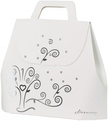 Bomboniera matrimonio con led albero della vita in porcellana decorato con cuori bianco e tortora harmony PRMT23004