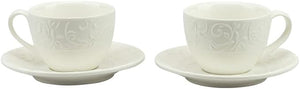 Bomboniera matrimonio set 2 tazzine da caffè in porcellana con decorazione bianco harmony PRMT24030