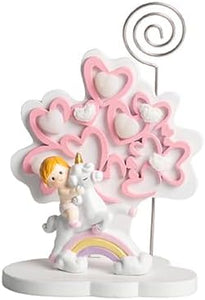 Albero della vita unicorno decorato con cuori per nascita e battesimo bambina Harmony RSNB25085