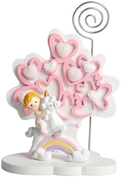 Albero della vita unicorno decorato con cuori per nascita e battesimo bambina Harmony RSNB25085