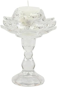 Bomboniera matrimonio elegante porta candela in vetro fiotre di loto harmony SNVT24104