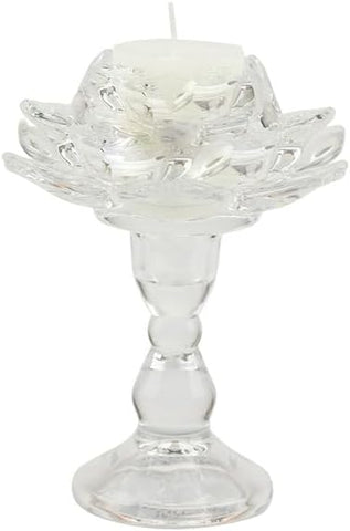 Bomboniera matrimonio elegante porta candela in vetro fiotre di loto harmony SNVT24104