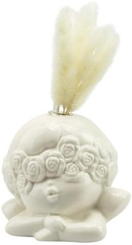 Bomboniera comunione e cresima bimba profumatore angioletto in porcellana bianco harmony PRCM24041