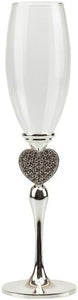 Bomboniera matrimonio coppia flut bicchieri spumante con cuori e strass harmony S2539S