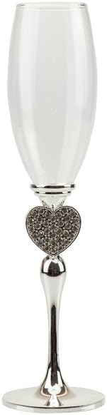 Bomboniera matrimonio coppia flut bicchieri spumante con cuori e strass harmony S2539S