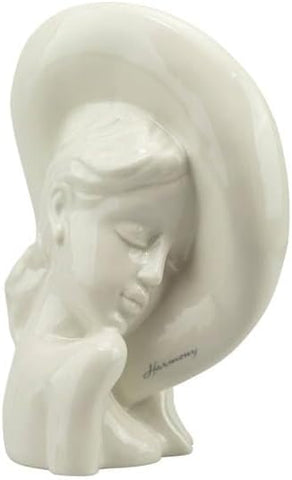 Vaso lady volto con cappello in porcellana bianco harmony S2543P